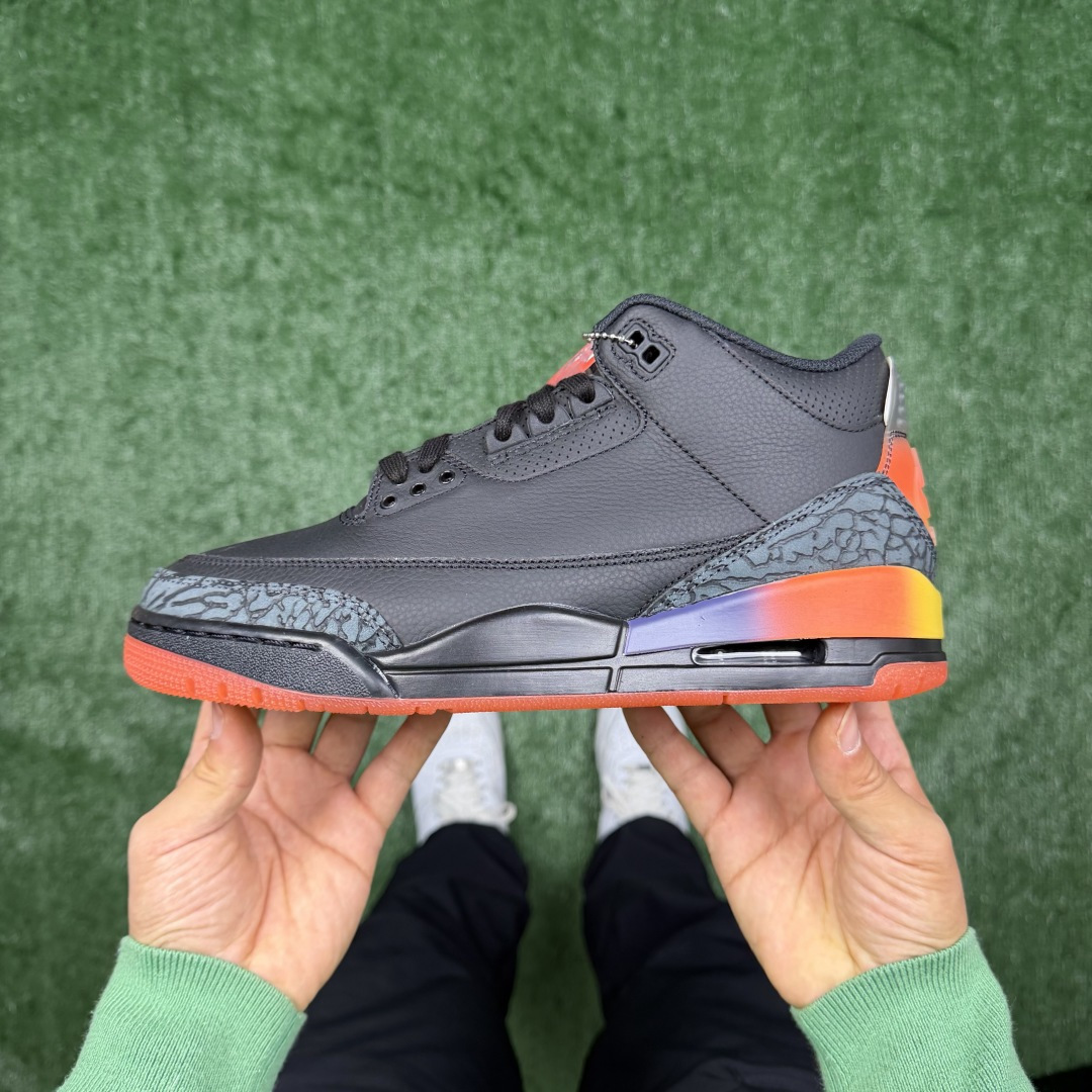 Air Jordan 3 x J Balvin « Rio » — Noir / Solar Flare